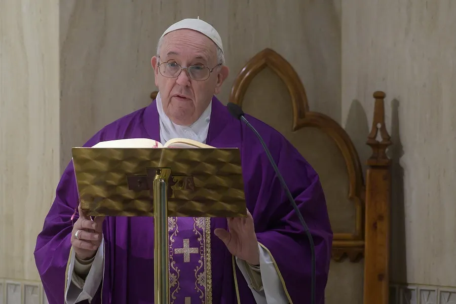 Pope Francis offers Mass in Casa Santa Marta March 13, 2020. ?w=200&h=150