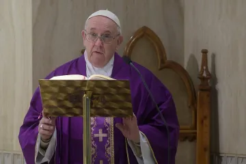 Pope Francis offers Mass in Casa Santa Marta March 13 2020 Credit Vatican Media