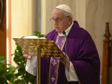 Pope Francis offers Mass in the Casa Santa Marta April 1, 2020. 