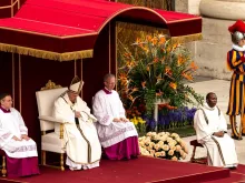 Pope Francis offers Mass on Easter Sunday April 21, 2019. 