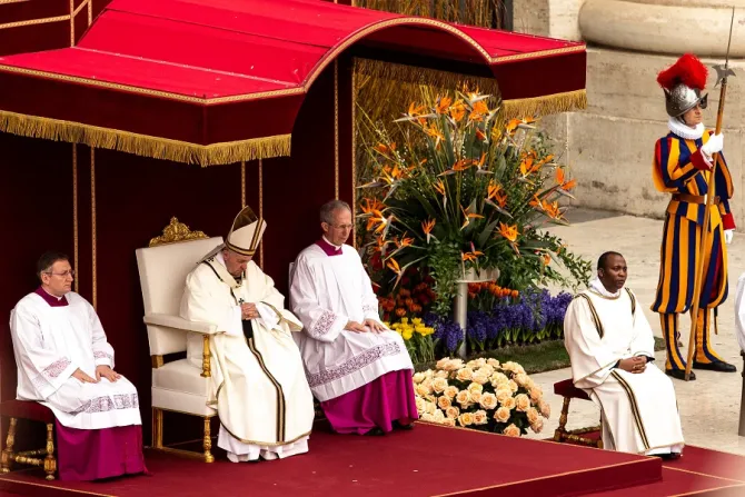 Pope Francis offers Mass on Easter Sunday April 21 2019 Credit Daniel Ibanez CNA
