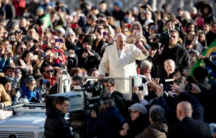 Pope Francis on the popemobile Dec. 4, 2019.   Daniel Ibanez/CNA.
