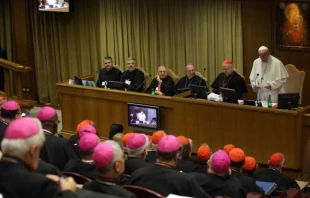 Pope Francis opens the Synod of Bishops on youth Oct. 3, 2018.   Daniel Ibanez/CNA.