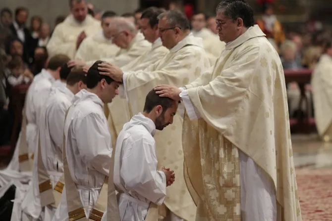 Pope Francis ordains 10 men to the priesthood May 7 2017 Credit Daniel Ibez CNA