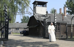 Pope Francis pays a solemn visit to the Auschwitz and Birkenau concentration camps on July 29, 2016.   L'Osservatore Romano.