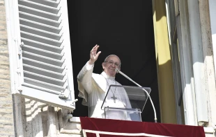 Pope Francis prays the Angelus with pilgrims in St Peter's Square, Feb. 12, 2017.   L'Osservatore Romano.