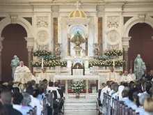 Pope Francis preaches during Mass at the basilica shrine of Our Lady of Charity of El Cobre in Santiago de Cuba, Sept. 22, 2015. 
