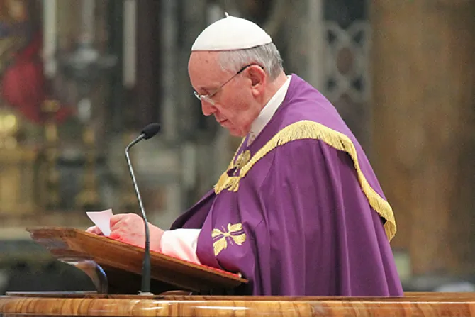 Pope Francis preaches during a Penitential service at St Peters Basilica March 28 2014 Credit Lauren Cater CNA 3 CNA 3 28 14