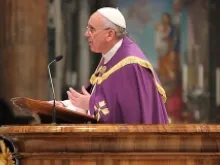 Pope Francis preaches during a Penitential service at St. Peter's Basilica, March 28, 2014. 