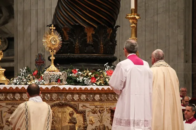 Pope Francis presides over Vespers and exposition of the Blessed Sacrament in St. Peter's Basilica Dec. 31, 2015. ?w=200&h=150