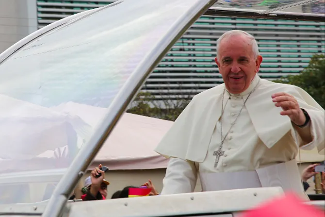 Pope Francis reaches out 2 to crowd during his visit to Santa Cruz Bolivia on July 9 2015 Credit Alan Holdren CNA 7 9 15