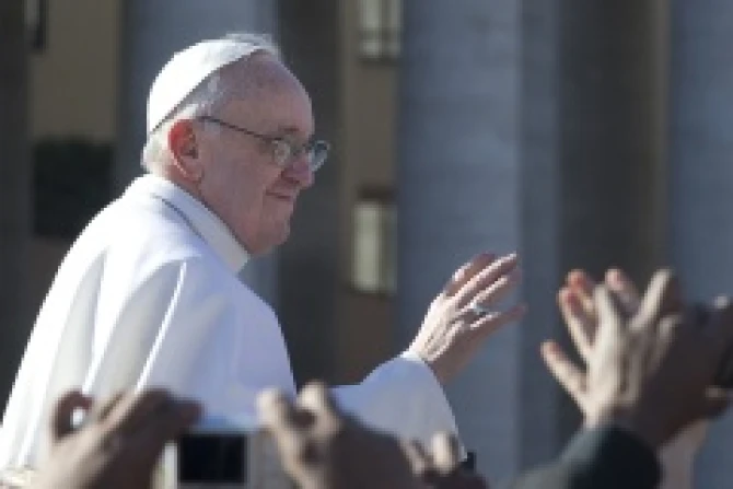 Pope Francis rides through St Peters Square on March 19 2013 before his Papal Inauguration Mass Credit Jeffrey Bruno CNA 2 CNA 3 19 13