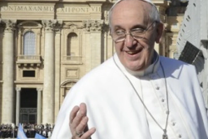 Pope Francis rides through St Peters Square on March 19 2013 before his Papal Inauguration Mass Credit Jeffrey Bruno CNA 3 CNA 3 19 13