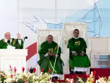 Pope Francis says Mass at Campo San Juan Pablo II for World Youth Day Panama Jan. 27, 2019. 