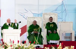 Pope Francis says Mass at Campo San Juan Pablo II for World Youth Day Panama Jan. 27, 2019.   Daniel Ibáñez/CNA.