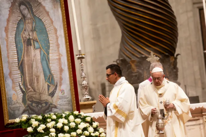 Pope Francis says Mass for the feast of Our Lady of Guadalupe at St Peters Basilica Dec 12 2018 Credit Daniel Ibez CNA CNA