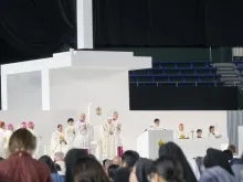 Pope Francis says Mass in Tokyo, Japan Nov. 25, 2019. 