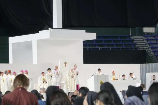 Pope Francis says Mass in Tokyo Japan Nov 25 2019 Credit Hannah Brockhaus CNA
