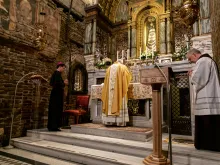 Pope Francis says Mass in the Holy House of Loreto, March 25, 2019. 