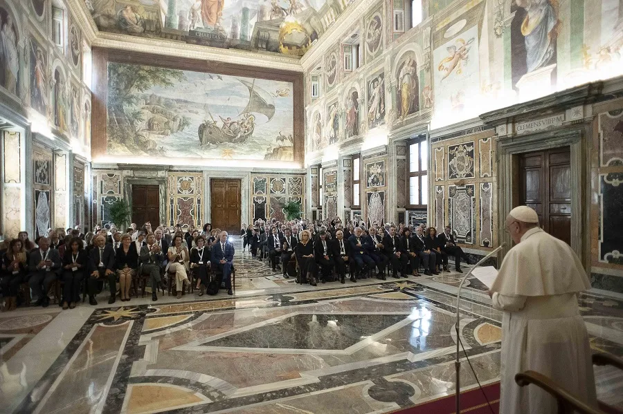Pope Francis speaks to Italian Association of Medical Oncology Sept. 2, 2019. ?w=200&h=150
