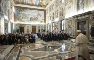 Pope Francis speaks to Italian Association of Medical Oncology Sept. 2, 2019.   Vatican Media.