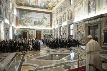 Pope Francis speaks to Italian Association of Medical Oncology Sept 2 2019 Credit Vatican Media
