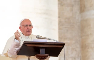 Pope Francis speaks to Italian young people before the Angelus Aug. 12, 2018.   Daniel Ibanez/CNA.