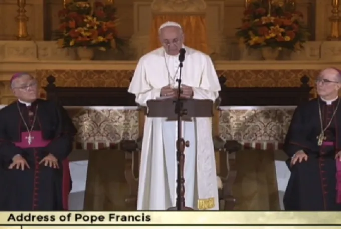 Pope Francis speaks to bishops in Philadelphia Sept. 17, 2015. ?w=200&h=150