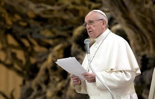 Pope Francis speaks to participants from the Economy of Communion in Vatican City, Feb. 6, 2017.   Vatican Media.