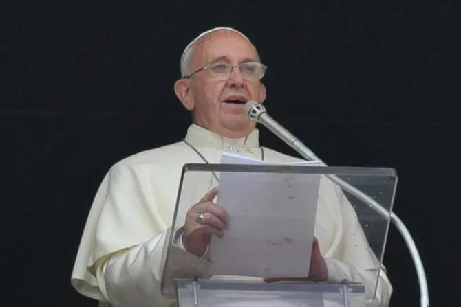 Pope Francis speaks to the crowd gathered in St Peters Square June 15 2015 Credit  LOsservatore Romano CNA 6 15 15