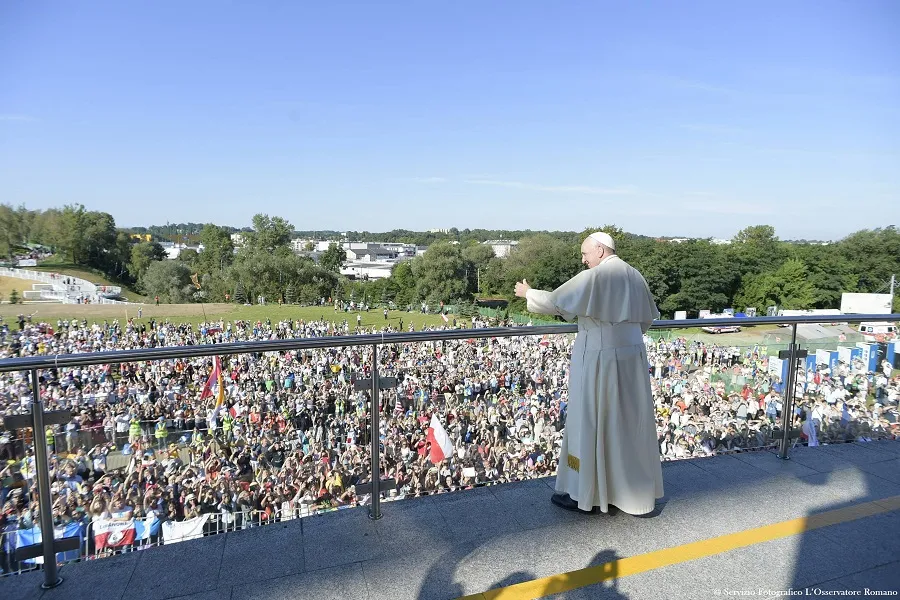 Pope Francis speaks to youth outside of Krakow's St. John Paul II Shrine, July 30, 2016. ?w=200&h=150