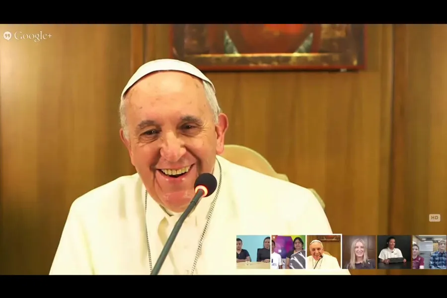 Pope Francis speaks with children through Google Hangouts, Feb. 5, 2015.?w=200&h=150