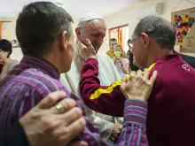 Pope Francis visits the Il Chicco community in Ciampino, Italy, May 13, 2016. 
