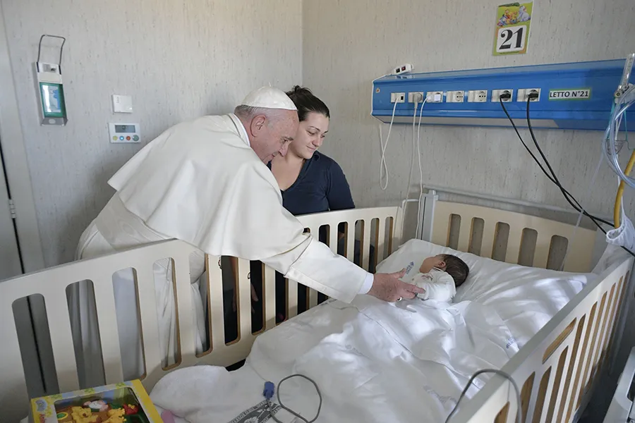 Pope Francis visits the Bambino Gesu di Palidoro hospital outside Rome, Jan. 5, 2018. ?w=200&h=150