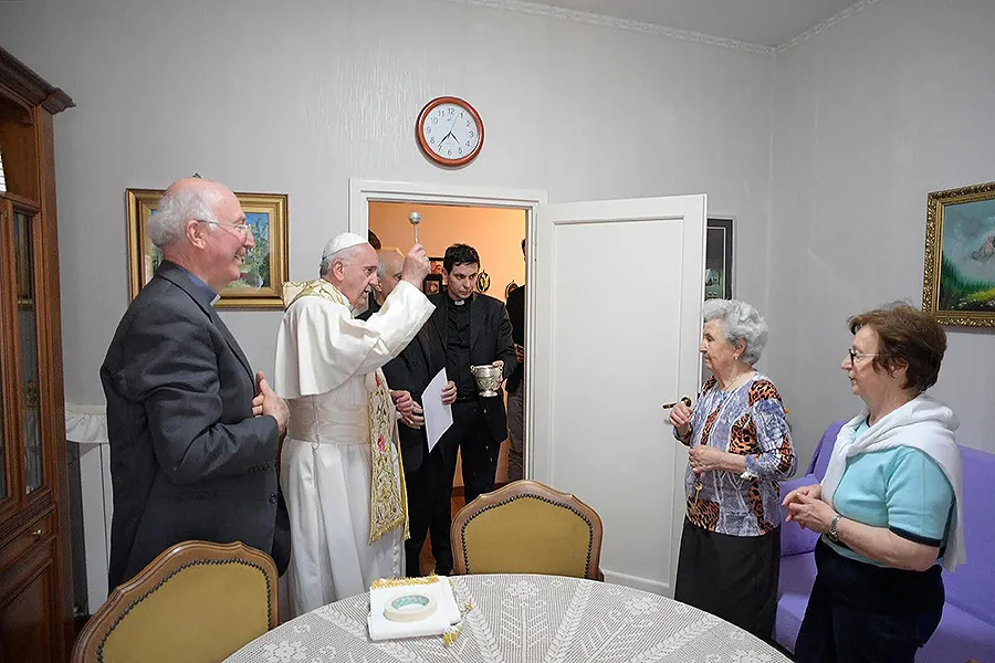 Pope Francis blesses a home in Ostia, Italy, May 19, 2017. ?w=200&h=150
