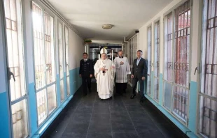 Pope Francis visits the Rebibbia prison in Rome, April 2, 2015.   L'Osservatore Romano.