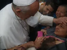 Pope Francis visits the Brazilian community of Varginha July 25, 2013. 