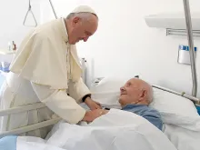 Pope Francis visits the elderly in Rieti, Italy on Oct. 4, 2016.