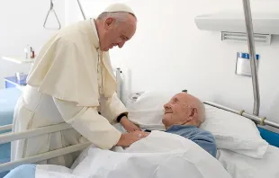 Pope Francis visits the elderly in Rieti, Italy on Oct. 4, 2016.   L'Osservatore Romano.