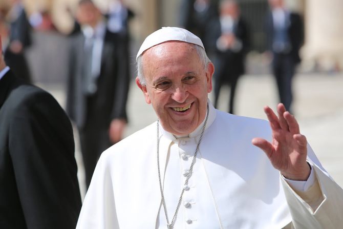 Pope Francis waves to the general audience on April 1 2015 in St Peters Square Credit Bohumil Petrik CNA 4 1 15