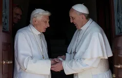 Pope Francis welcomes Benedict XVI back to the Vatican at Mater Ecclesia monastery on May 2, 2013. ?w=200&h=150