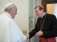 Pope Francis with Cardinal Kurt Koch, president of the Pontifical Council for Promoting Christian Unity, in Vatican City on December 14, 2017. 