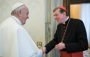 Pope Francis with Cardinal Kurt Koch, president of the Pontifical Council for Promoting Christian Unity, in Vatican City on December 14, 2017.   Vatican Media.