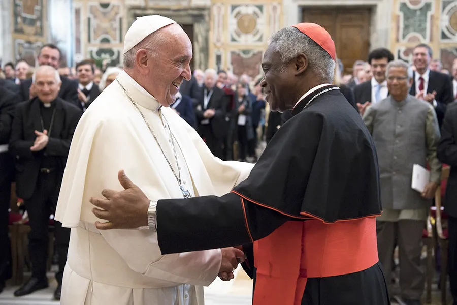 Pope Francis with Cardinal Peter Turkson, prefect of the Dicastery for Promoting Integral Human Development, in the Vatican, Nov. 10, 2017. ?w=200&h=150