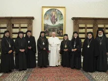 Pope Francis meets with the bishops of the Coptic Catholic Church at the Vatican, Feb. 6, 2017. 