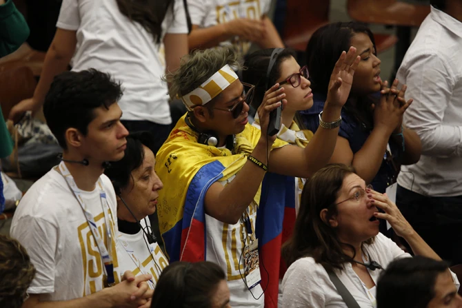 Pope Francis with Shalom Catholic Community Daniel Ibanez CNA