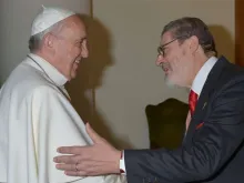 Pope Francis with Fabrizio Soccorsi.