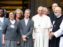 Pope Francis with religious sisters and brothers Oct. 16, 2018. 