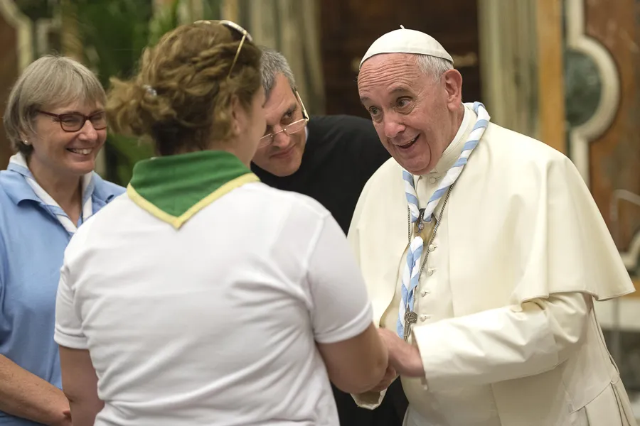 Pope Francis meets with the International Catholic Conference of Guiding at the Vatican, June 26, 2015. ?w=200&h=150