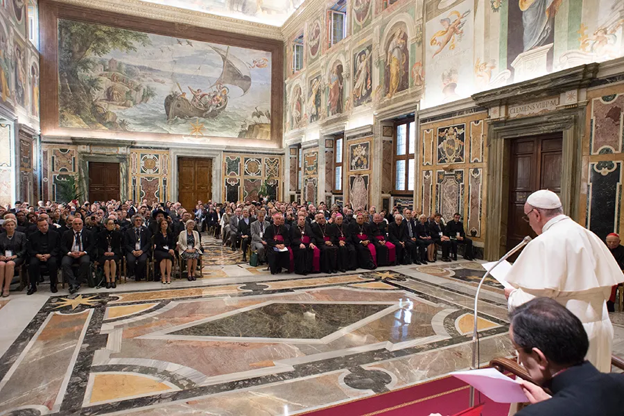 Pope Francis with the General Assembly of the Pontifical Academy for Life in Vatican City on June 25, 2018. ?w=200&h=150